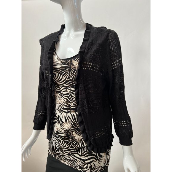 I.N. Studio Pattern Weave Sweater  XL Black   60% Cotton 40% Acrylic - Picture 6 of 16